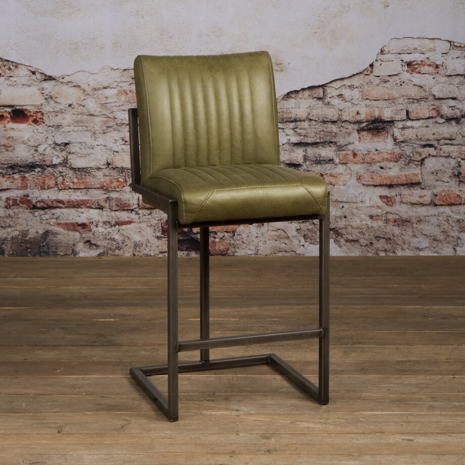 Tower Living Barkruk 'Ferro' (zithoogte 67cm), kleur Groen afbeelding 1