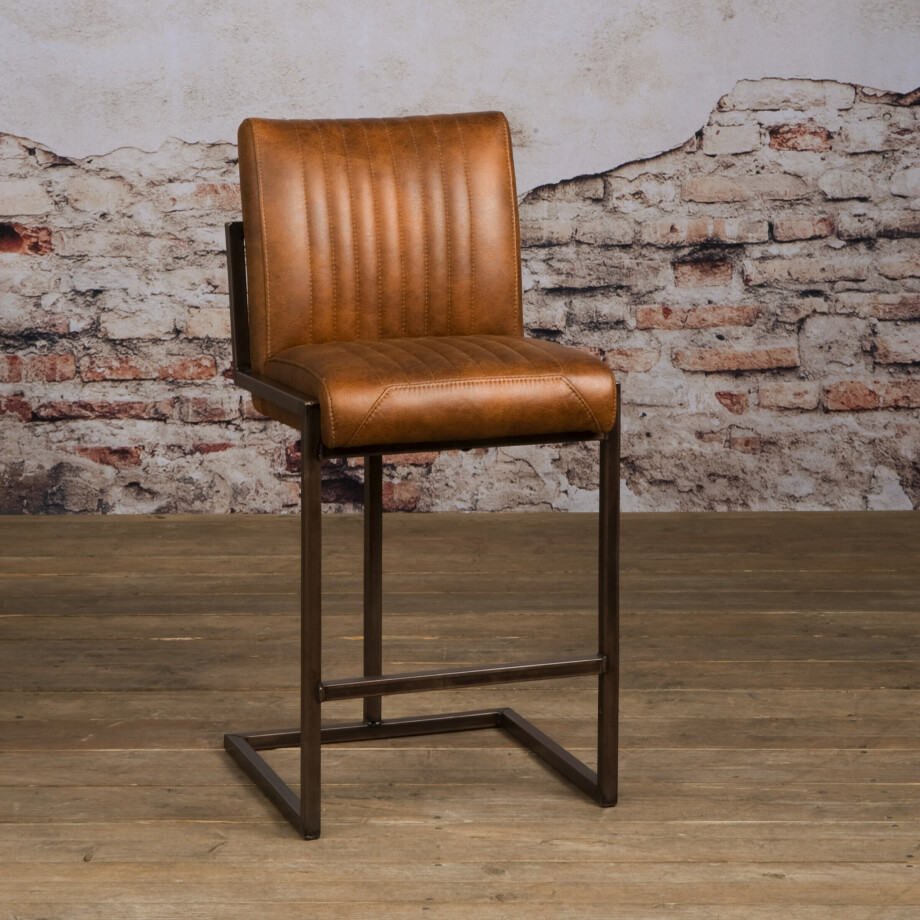 Tower Living Barkruk 'Ferro' (zithoogte 67cm), kleur Lichtbruin afbeelding 1