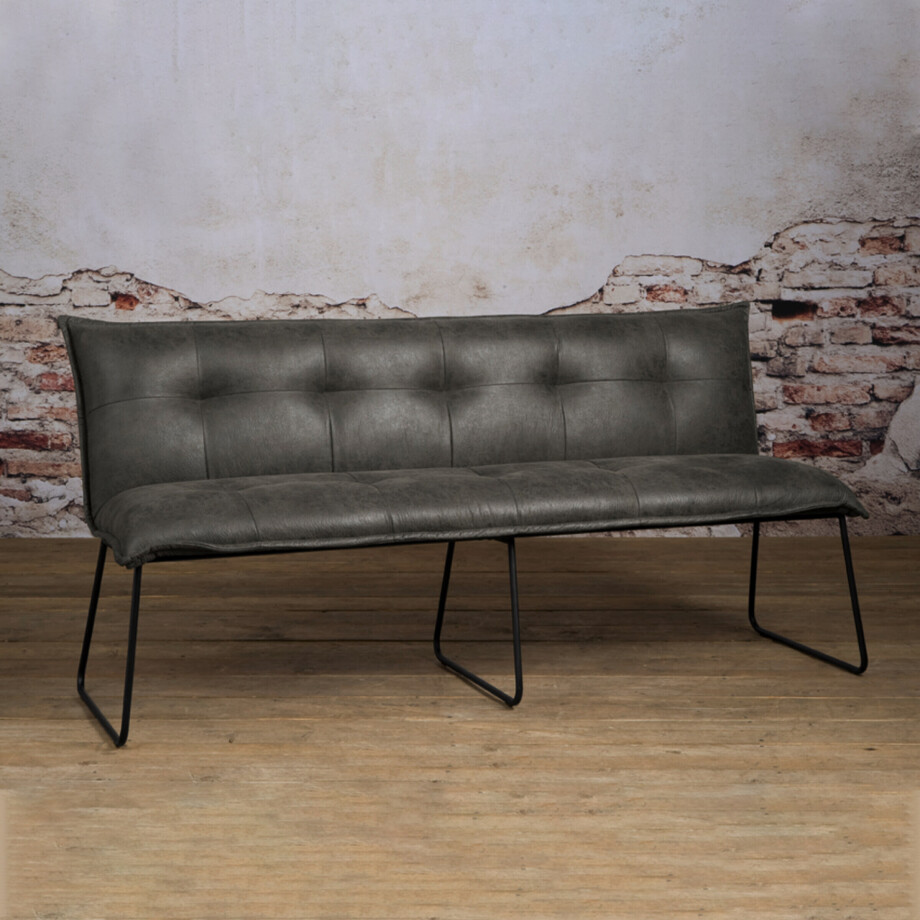 Tower Living Eetkamerbank 'Seda' 155cm, kleur Grijs Tower Living Eetkamerbank 'Seda' 155cm, kleur Grijs afbeelding 1