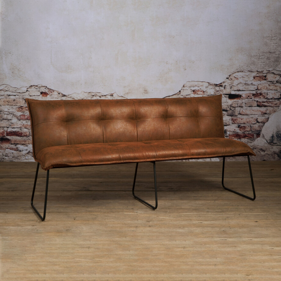 Tower Living Eetkamerbank 'Seda' 155cm, kleur Cognac afbeelding 1
