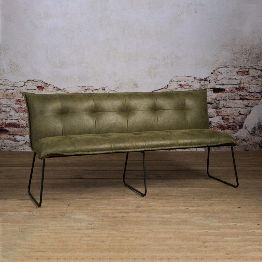 Tower Living Eetkamerbank 'Seda' 155cm, kleur Groen Tower Living Eetkamerbank 'Seda' 155cm, kleur Groen afbeelding 1