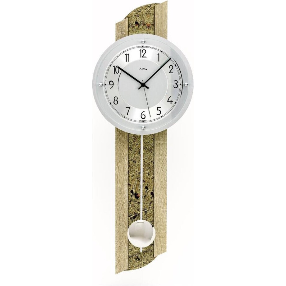 AMS wandklok radiogestuurd / wandklok met slinger / 5326 AMS wandklok radiogestuurd / wandklok met slinger / 5326 afbeelding 1
