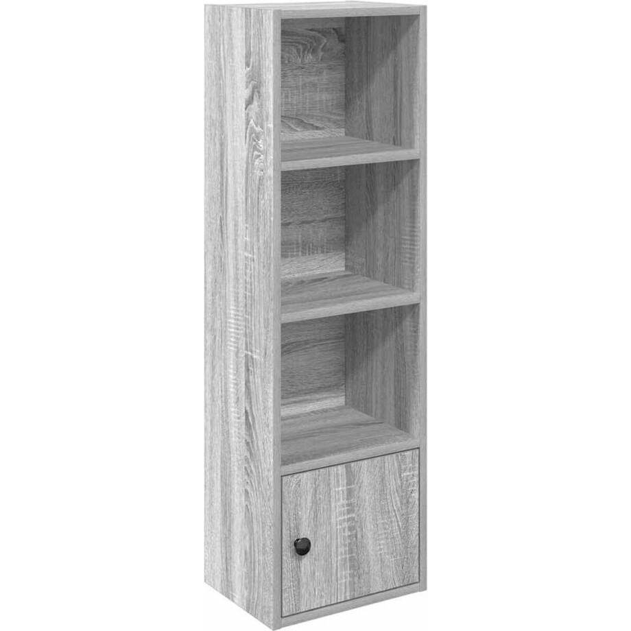 vidaXL - Boekenkast - 31x24x102 - cm - bewerkt - hout - grijs - sonoma - eikenkleurig afbeelding 1