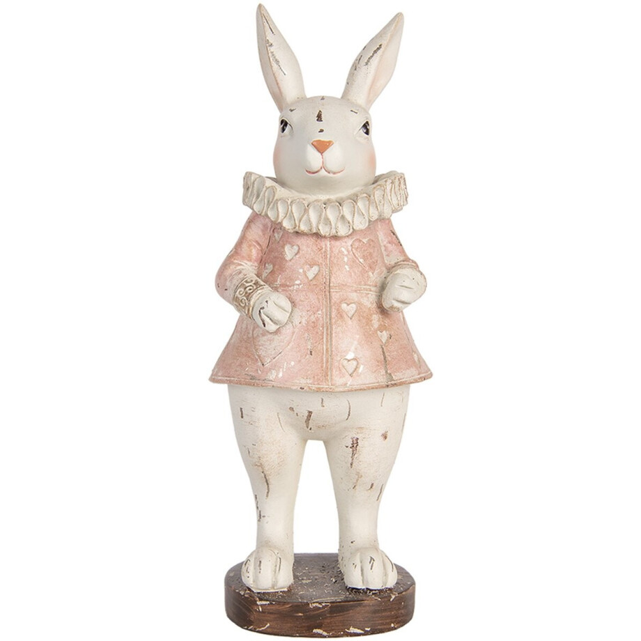 Clayre & Eef Decoratie Beeld Konijn 29 cm Beige Kunststof afbeelding 1