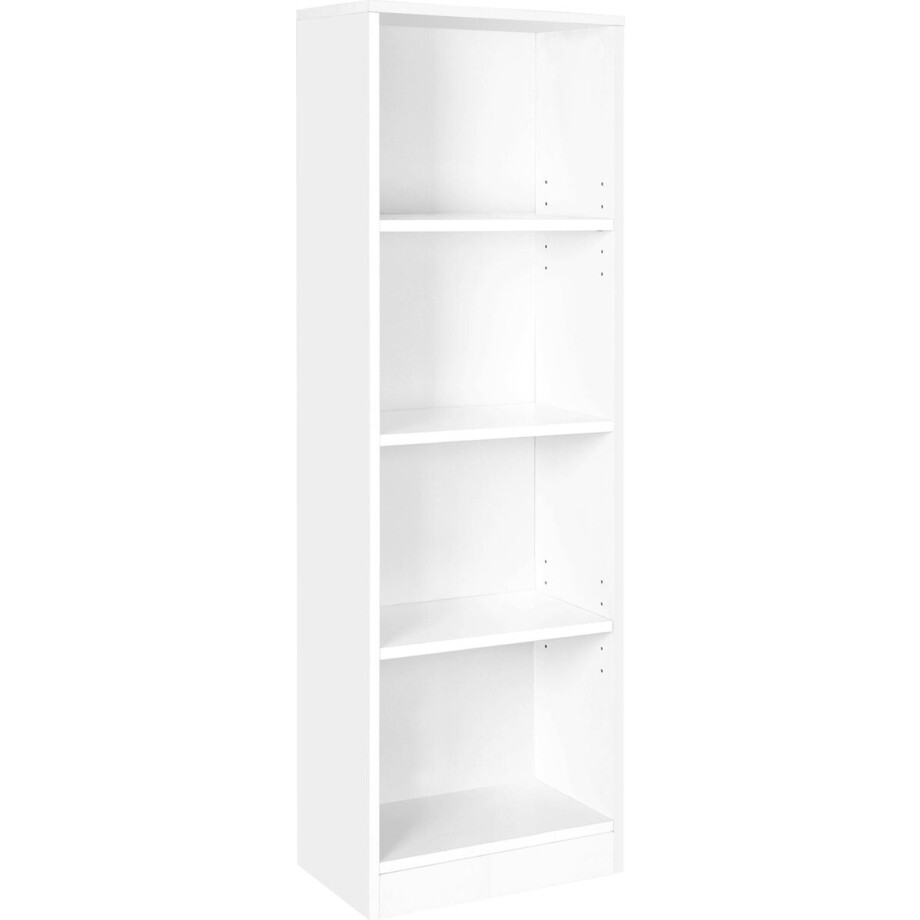 Boekenkast - Kast - Verstelbare planken - 4 vakken - Wit - 40 x 121,5 x 24 cm afbeelding 1