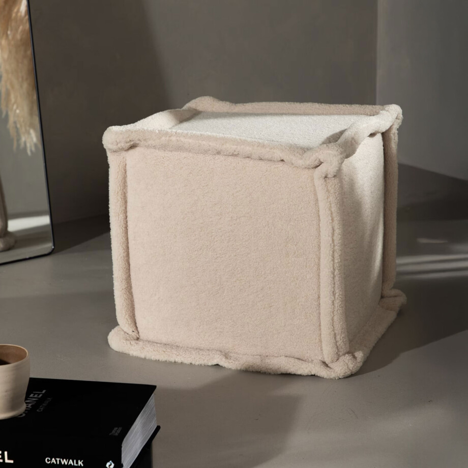 Nohr Hocker 'Ariadna' Fleece, kleur Wit afbeelding 1