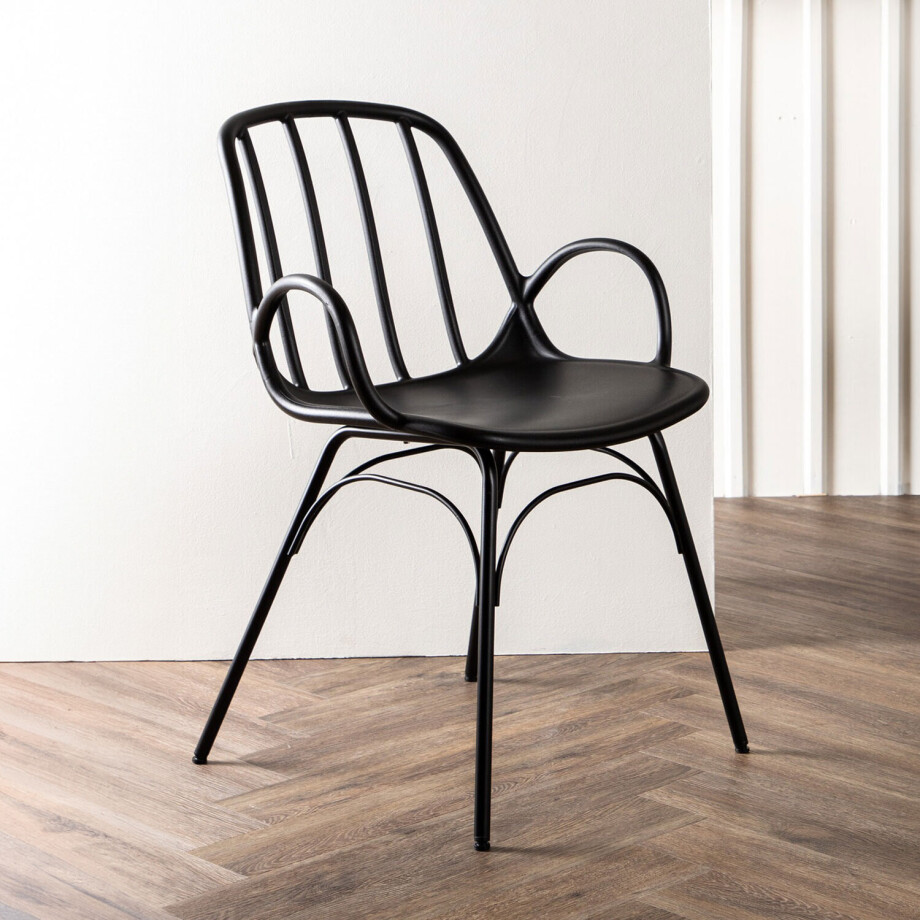 Nohr Eetkamerstoel 'Nekeshia' kleur Zwart Nohr Eetkamerstoel 'Nekeshia' kleur Zwart afbeelding 1