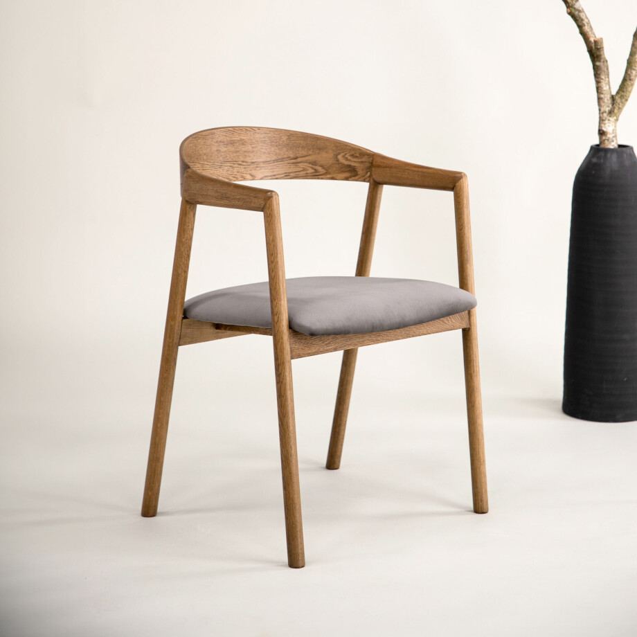 Nohr Eetkamerstoel 'Lenna' Eiken en velvet afbeelding 1