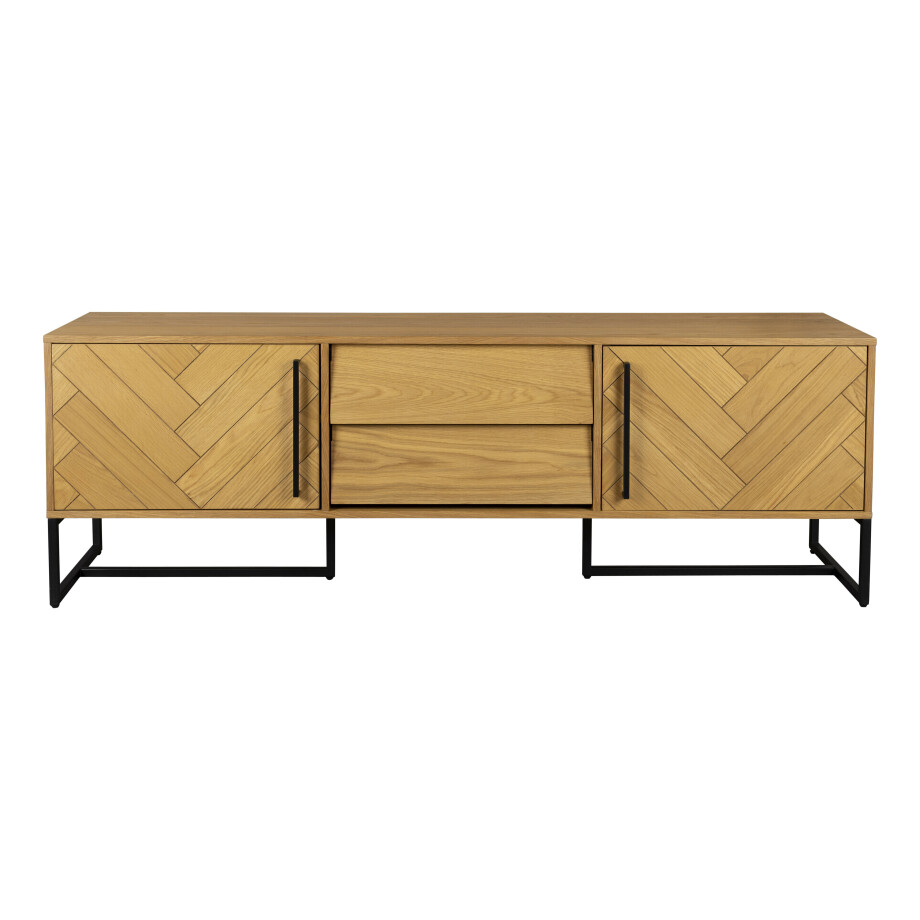 Dutchbone TV-meubel 'Class' Eikenhout, 180cm, kleur Naturel Dutchbone TV-meubel 'Class' Eikenhout, 180cm, kleur Naturel afbeelding 1