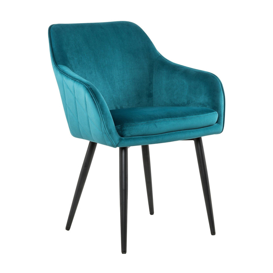 Artistiq Eetkamerstoel 'Juna' Velvet, kleur Turquoise afbeelding 1