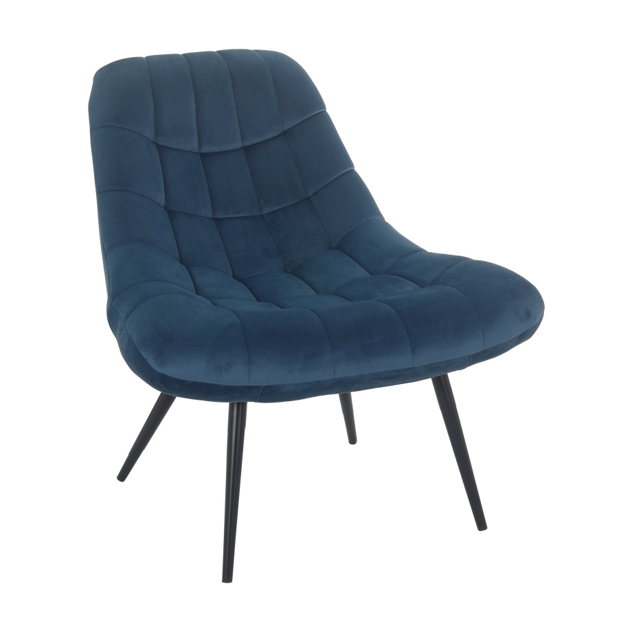 Artistiq Fauteuil 'Aris' Velvet, kleur Blauw afbeelding 1