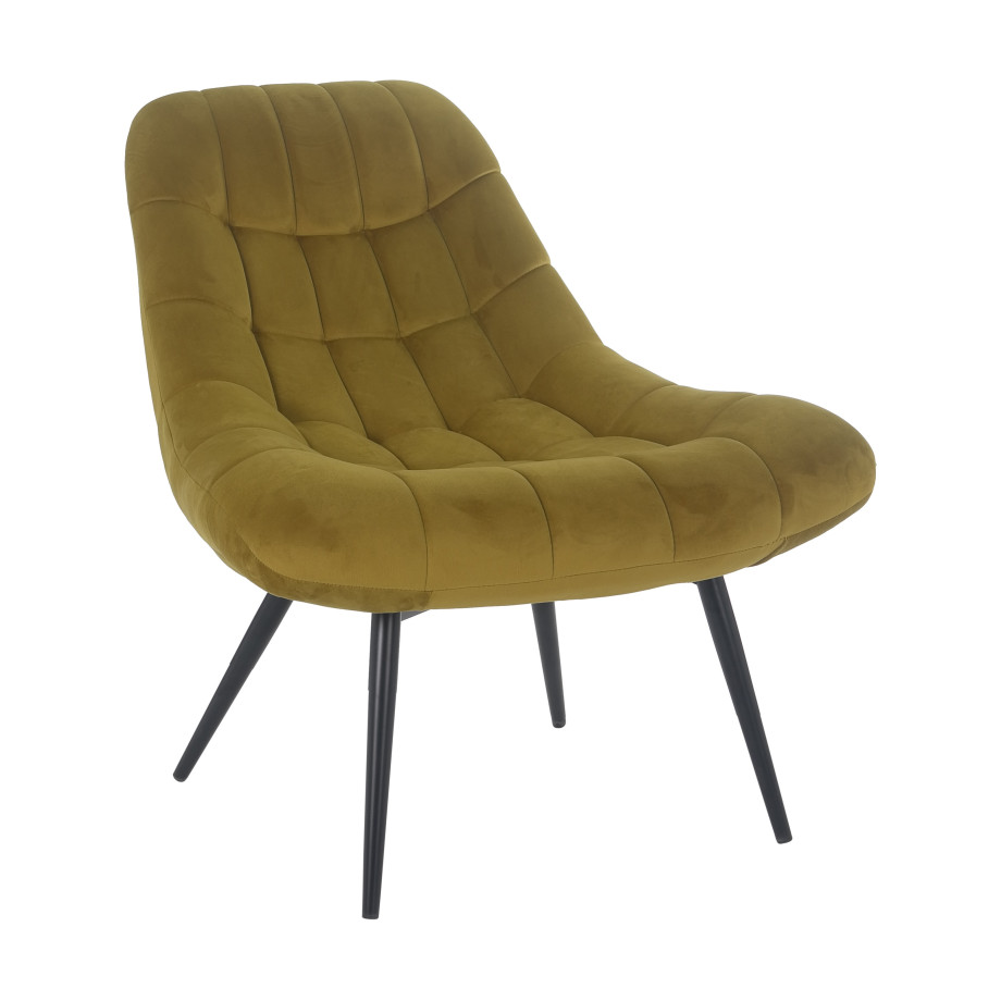 Artistiq Fauteuil 'Aris' Velvet, kleur Geel afbeelding 1