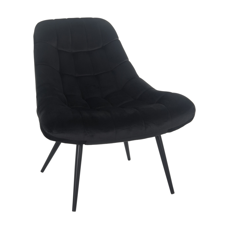 Artistiq Fauteuil 'Aris' Velvet, kleur Zwart afbeelding 1