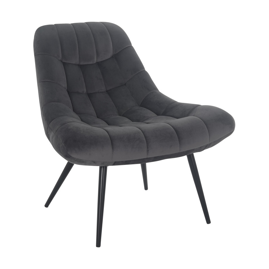 Artistiq Fauteuil 'Aris' Velvet, kleur Grijs afbeelding 1