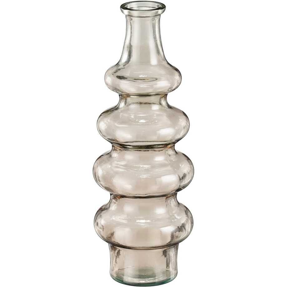 Mica Decorations Bloemenvaas Sira - transparant glas - beige - D14,5 x H40 cm - vaas - sierlijk model afbeelding 1