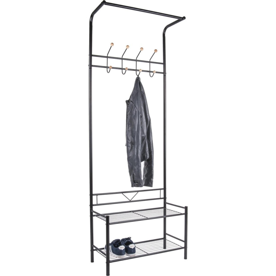 Kledingrek Saturnus zwart met. houten ballen afbeelding 1