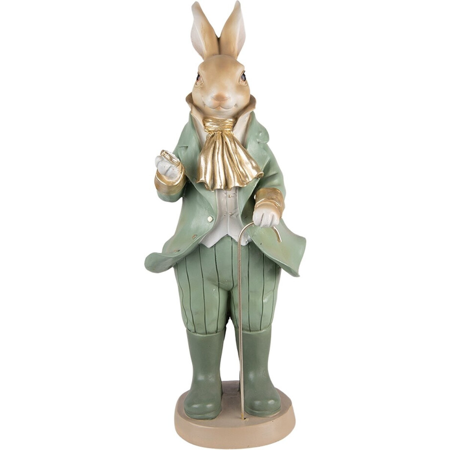 Clayre & Eef Beeld Konijn 17x15x40 cm Groen Polyresin Woonaccessoires Clayre & Eef Beeld Konijn 17x15x40 cm Groen Polyresin Woonaccessoires afbeelding 1