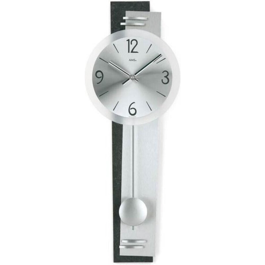 AMS 7255 - Klok - Chroom - 23x65 cm - Grijs afbeelding 1