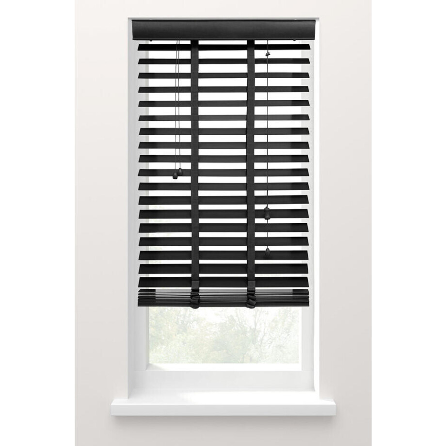 Leen Bakker - Fenstr Jaloezie 50 Mm - 100x130 Cm - Hout - Zwart afbeelding 1