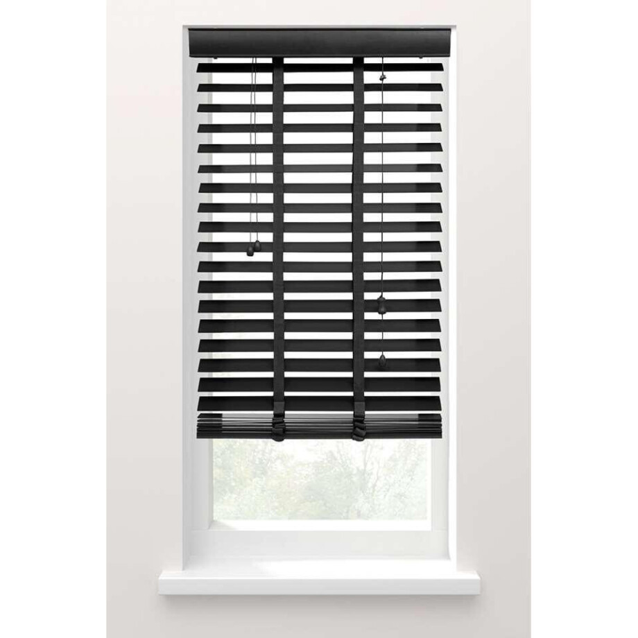 Leen Bakker - Fenstr Jaloezie 50 Mm - 160x220 Cm - Hout - Zwart afbeelding 1