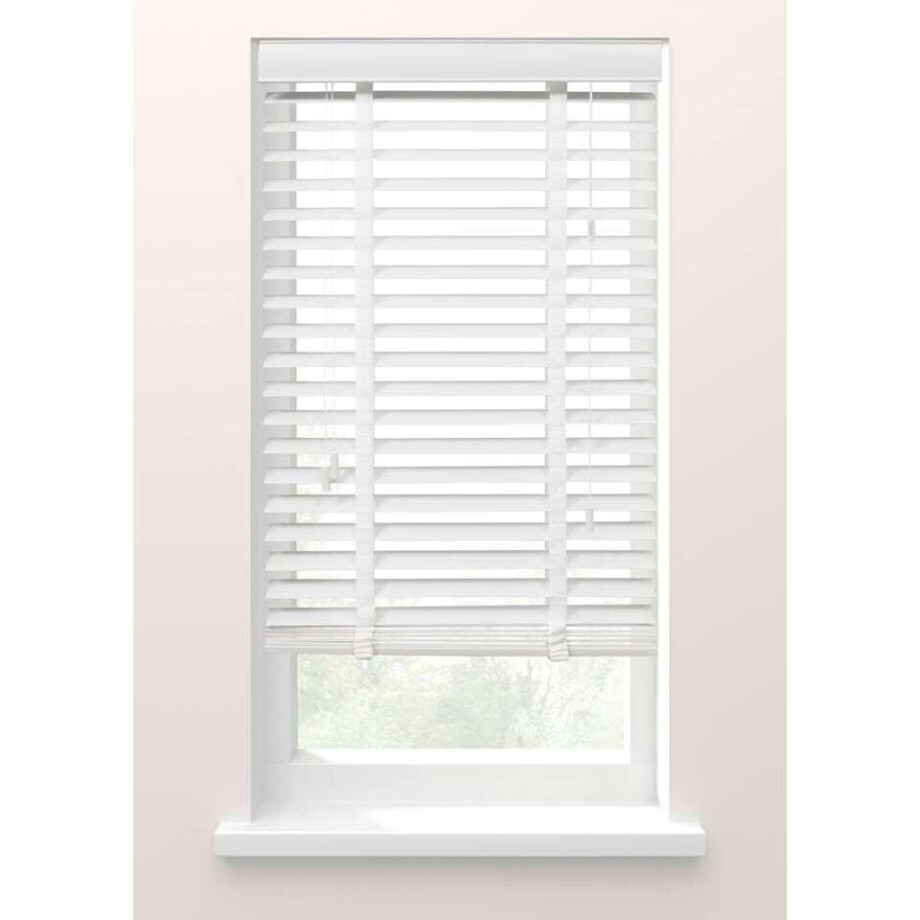 Leen Bakker - Jaloezie Houtlook 50 Mm - 200x175 Cm - PVC - Wit afbeelding 1