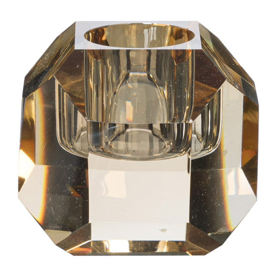 Dinerkaarshouder kristal - licht bruin - ø5x4.5 cm afbeelding 1