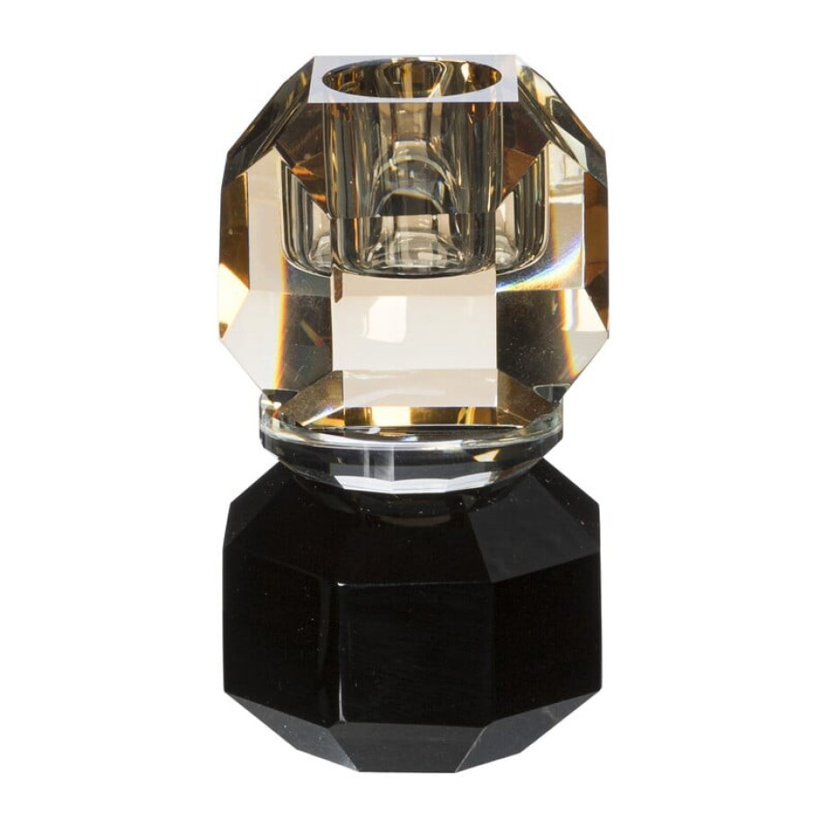 Kandelaar kristal - bruin/zwart - ø5.5x9 cm afbeelding 1