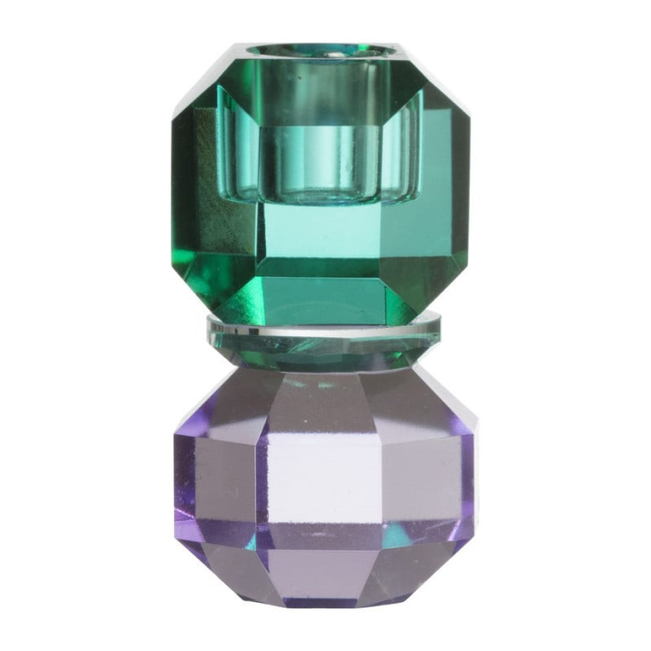 Dinerkaarshouder kristal - groen/paars - ø5.5x9 cm afbeelding 1