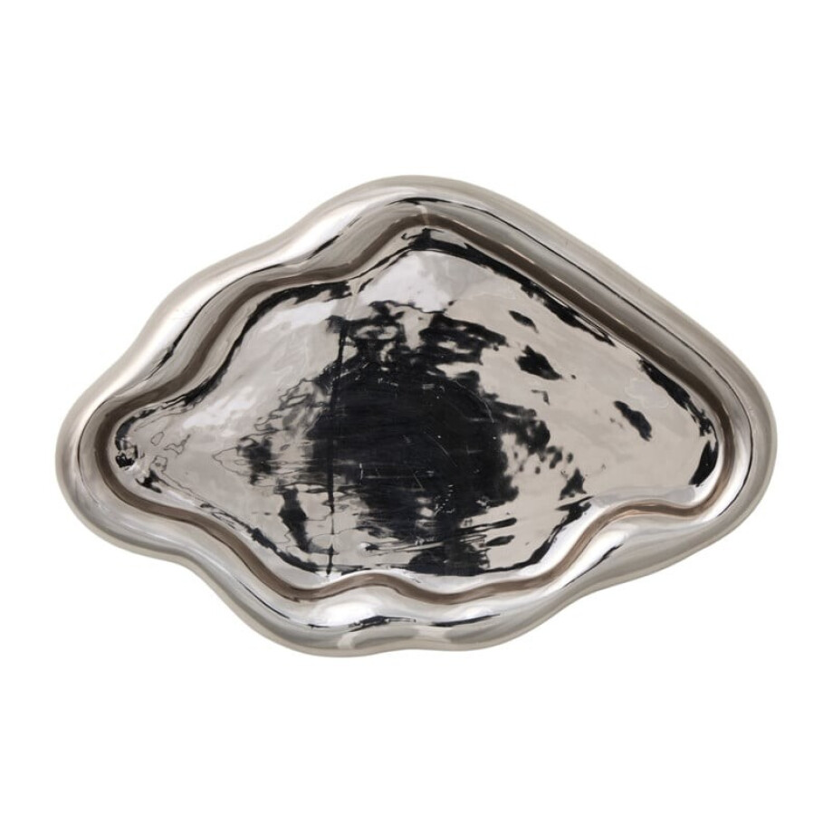 Plateau smoked - zilverkleurig - 2.8x28.5x19.5 cm afbeelding 