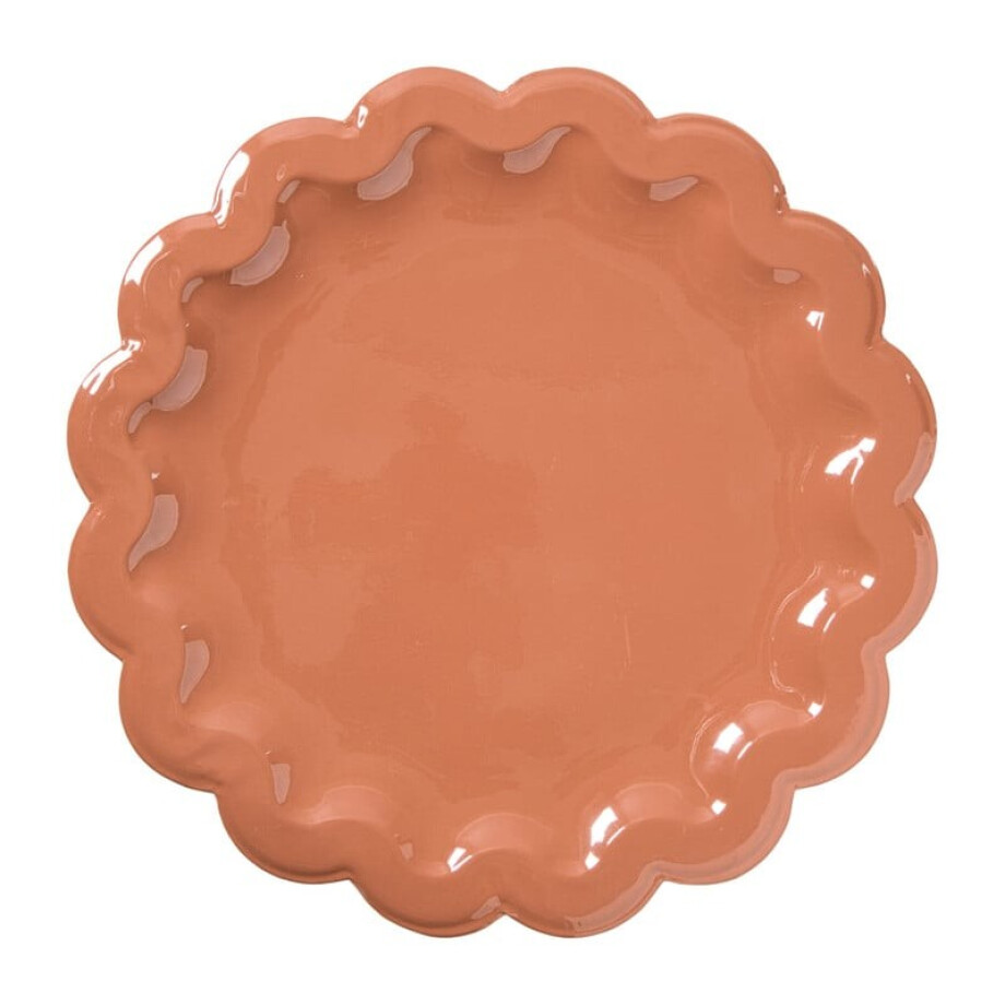 Plateau golvende rand - bruin - ø39.5x1.5 cm afbeelding 