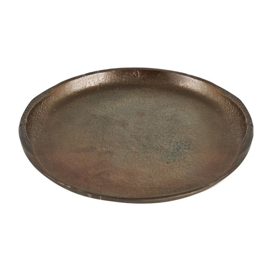 Decoratieplateau - antiek goud - ⌀25 cm afbeelding 