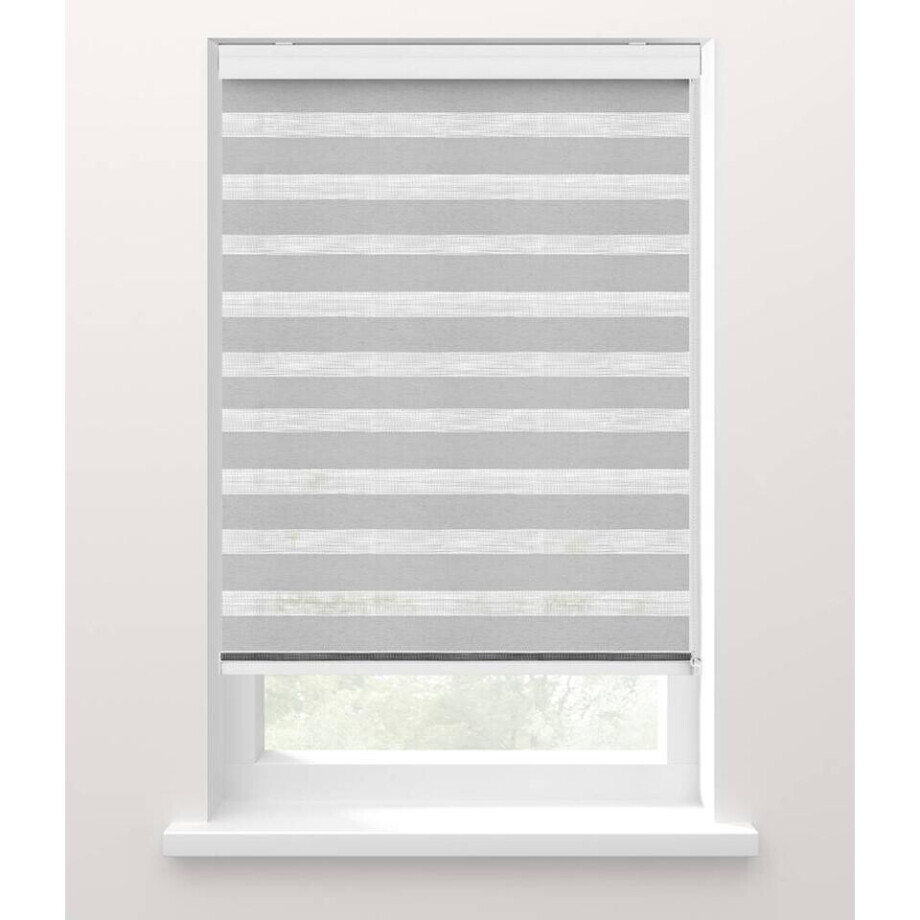 Leen Bakker - Fenstr Duo-rolgordijn Licht - 60x175 Cm - Polyester - Grijs afbeelding 1