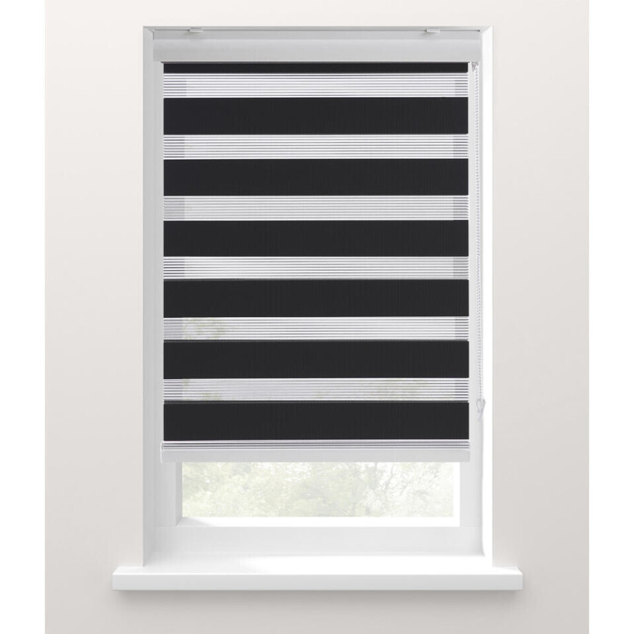 Leen Bakker - Fenstr Duo-rolgordijn - 60x190 Cm - Polyester - Zwart afbeelding 1