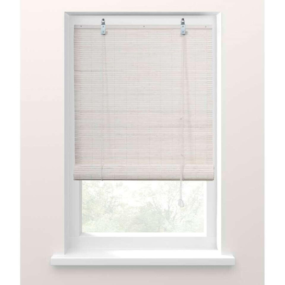 Leen Bakker - Fenstr Rolgordijn - 150x180 Cm - Bamboe - Wit afbeelding 1