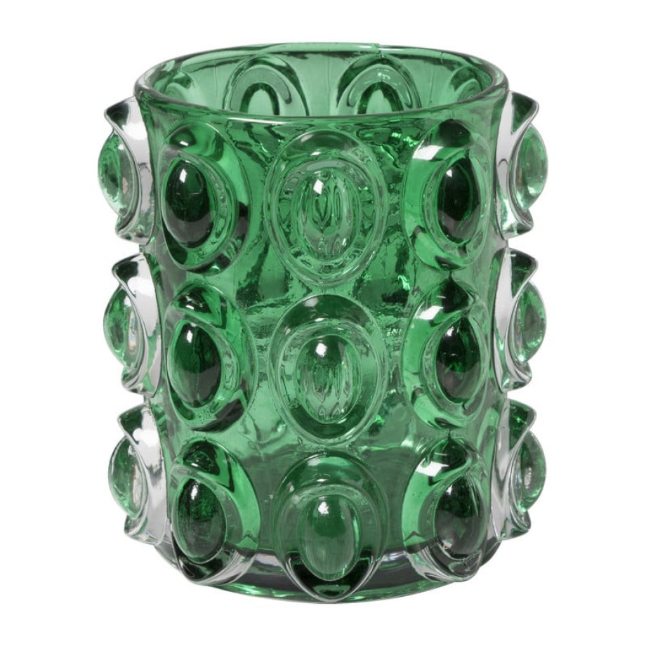 Theelichthouder bollen - groen - ø10x11 cm afbeelding 