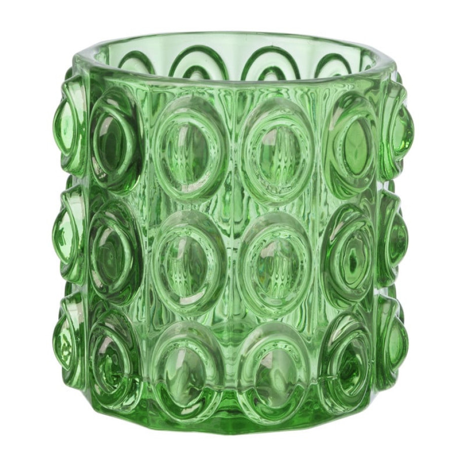 Waxinelichthouder bubbel - groen - ø7.5x6.8 cm afbeelding 1