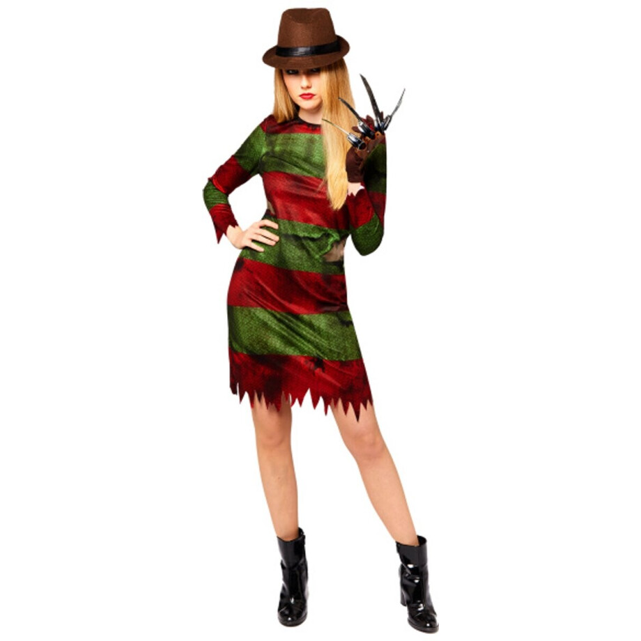 Halloween Kostuum Freddy Krueger Dames Officieel - Maat L Halloween Kostuum Freddy Krueger Dames Officieel - Maat L afbeelding 1
