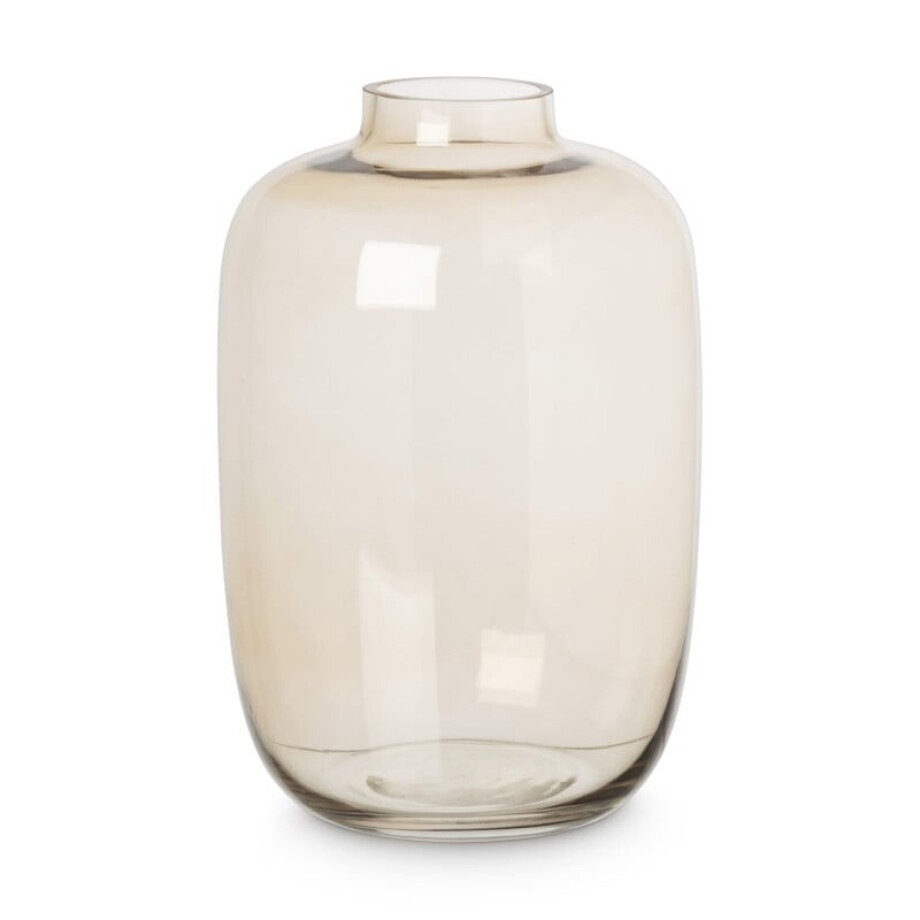 Vaas oker groot - glas - ø18x27 cm afbeelding 