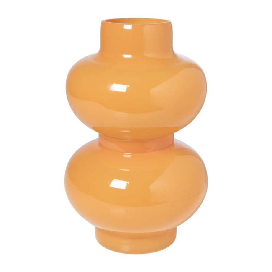 Vaas 2 bollen groot - oranje - ø16x25 cm afbeelding 1