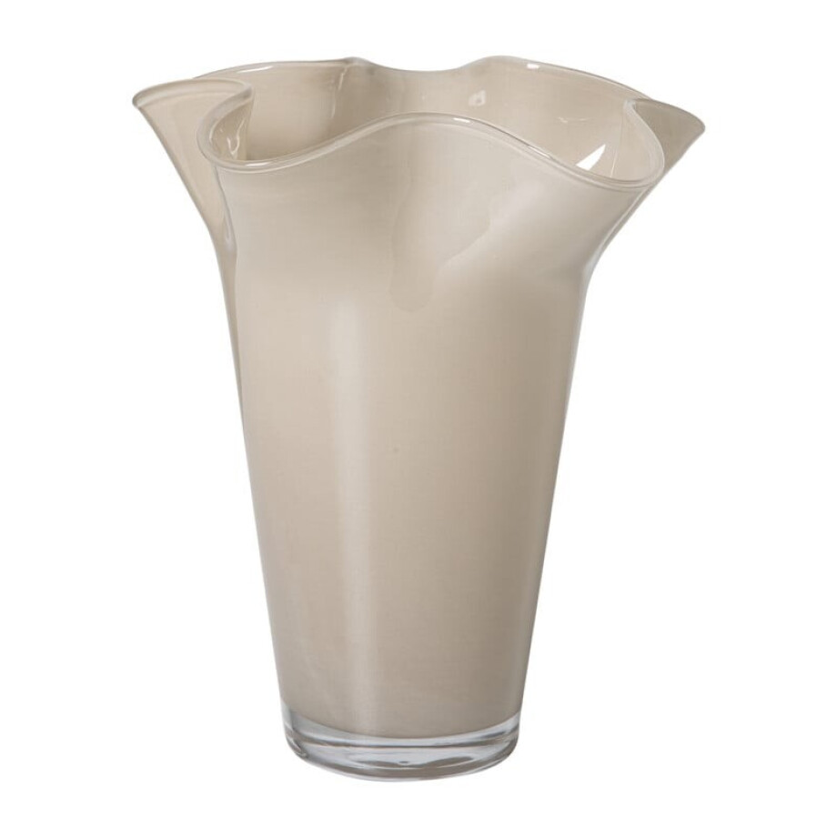 Vaas golf - beige - ø20.5x24.5 cm afbeelding 