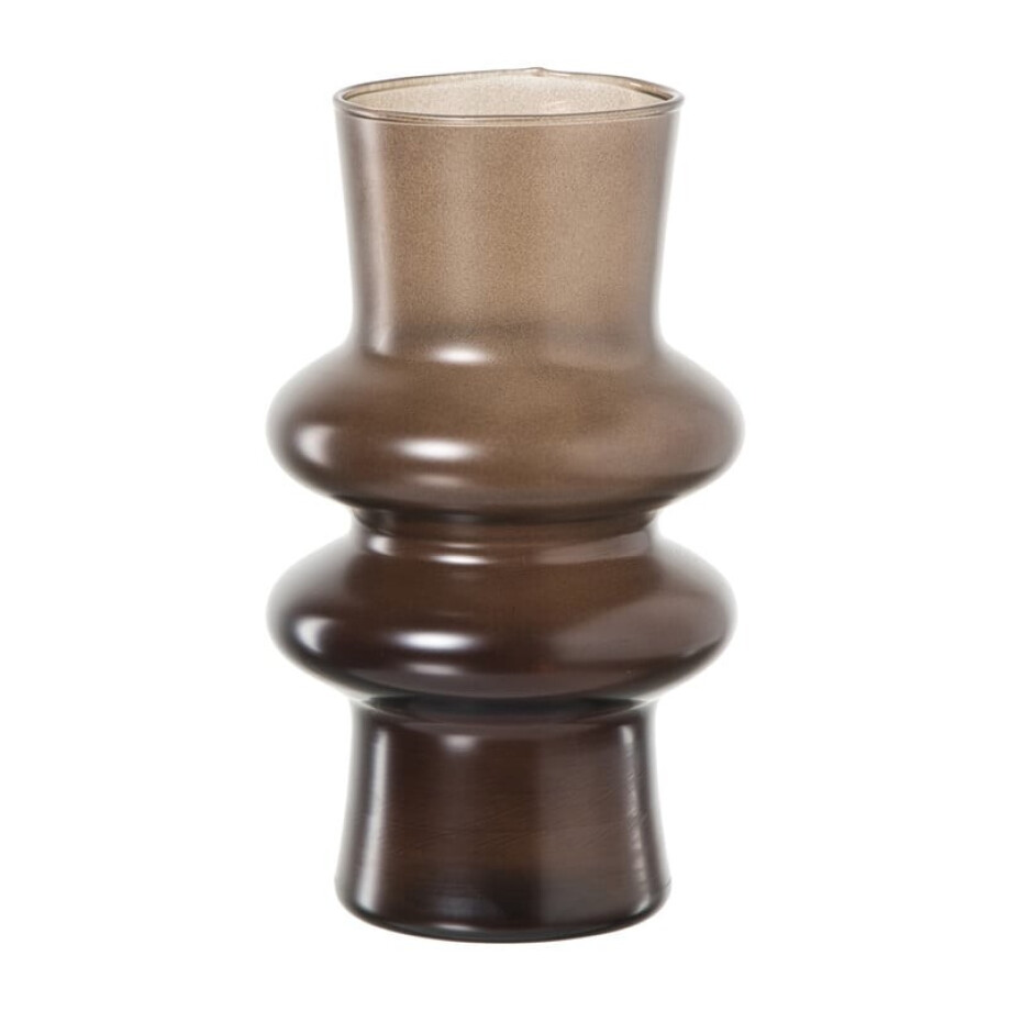 Vaas met bollingen - bruin - ø11.5x19.5 cm afbeelding 