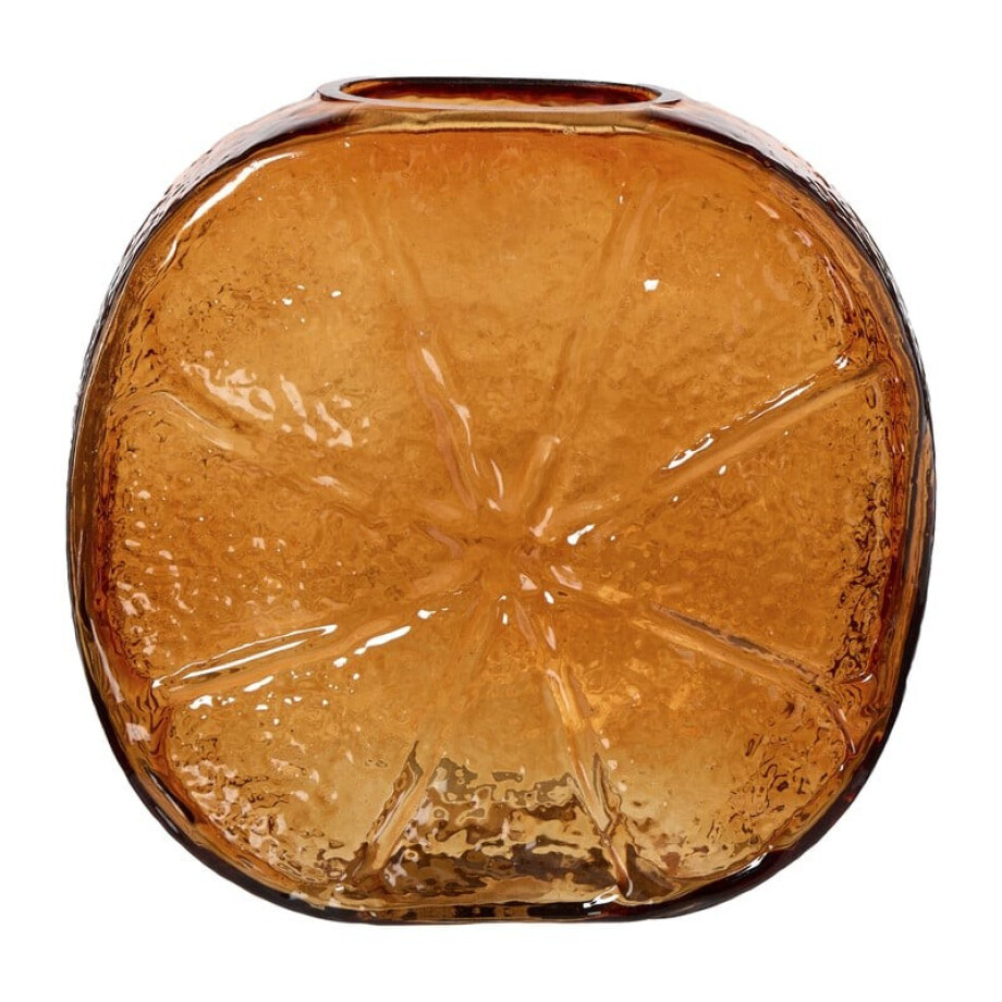 Vaas sinaasappel glas - oranje - 21x10x20 cm afbeelding 
