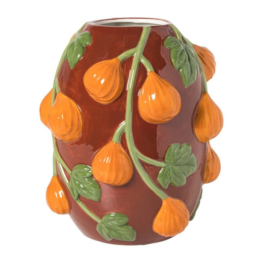 Vaas vijgen - bordeauxrood/oranje - ø22x24.5 cm Vaas vijgen - bordeauxrood/oranje - ø22x24.5 cm afbeelding