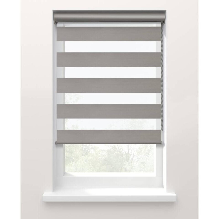 25% korting - Leen Bakker - Fenstr Duo Rolgordijn Nice Lichtdoorlatend - 20091 - Polyester - Grijs - 120x10x10 Cm afbeelding 1