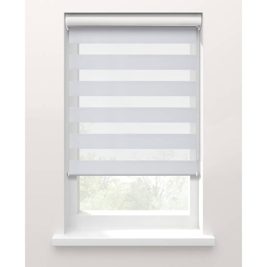 Leen Bakker - Duo Rolgordijn Larisa Lichtdoorlatend - (10031) - Polyester - Wit - 120x10x10 Cm Leen Bakker - Duo Rolgordijn Larisa Lichtdoorlatend - (10031) - Polyester - Wit - 120x10x10 Cm afbeelding 1