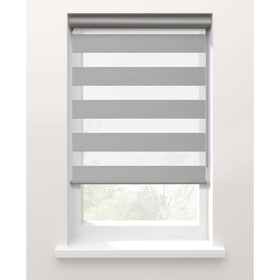 25% korting - Leen Bakker - Fenstr Duo Rolgordijn Trim Lichtdoorlatend - (20067) - Polyester - Grijs - 120x10x10 Cm afbeelding 1