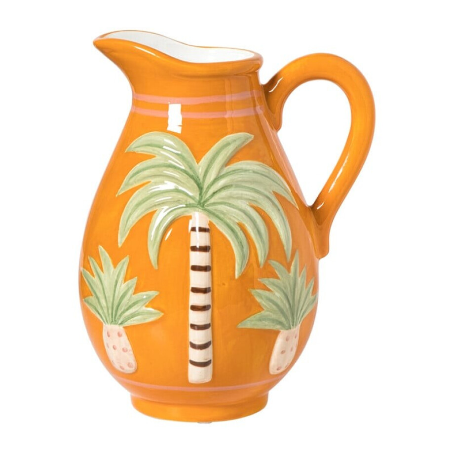 Vaas palmboom - oranje - 18.9x14.7x12.7 cm afbeelding 