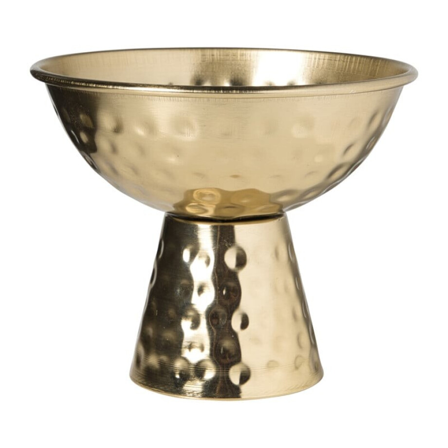 Schaal op voet - goudkleurig - 16.5x14x8.5 cm afbeelding 