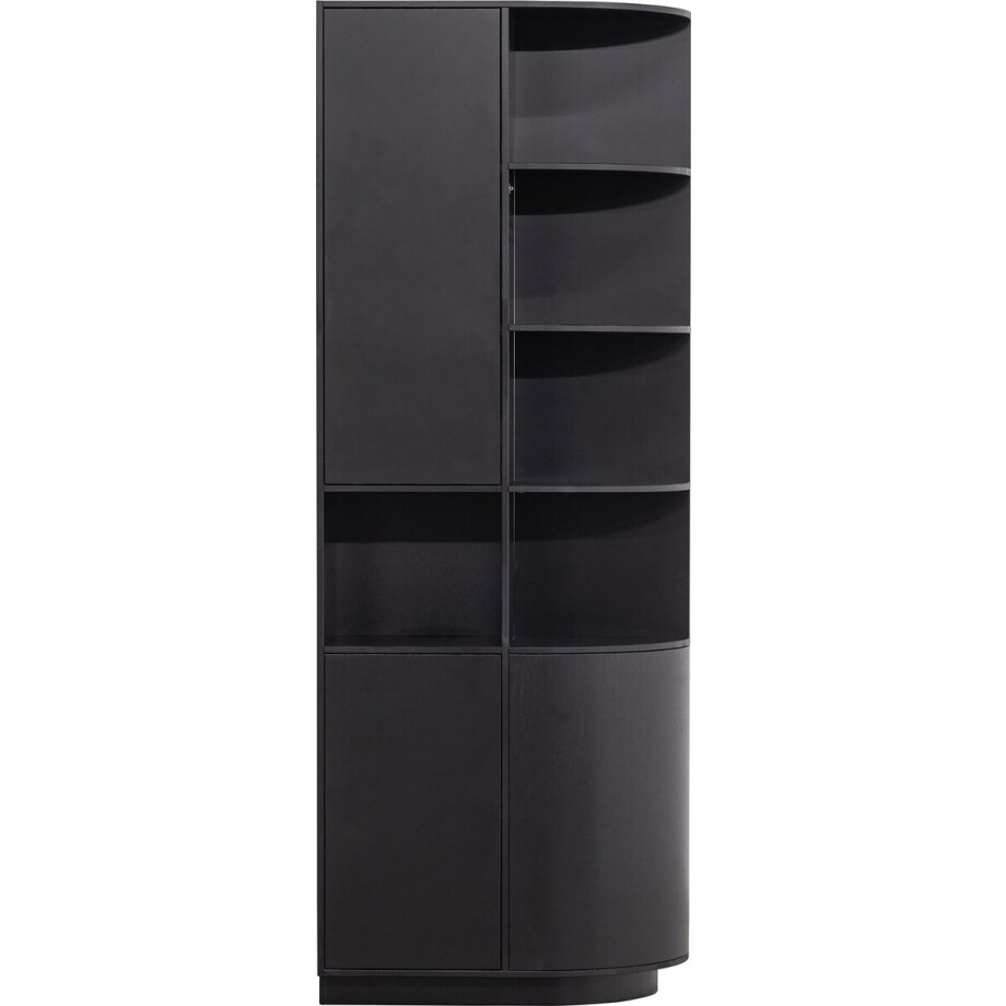 WOOOD Finca Opbergkast Rond Rechts - Zwart - 210x78x40 WOOOD Finca Opbergkast Rond Rechts - Zwart - 210x78x40 afbeelding 1