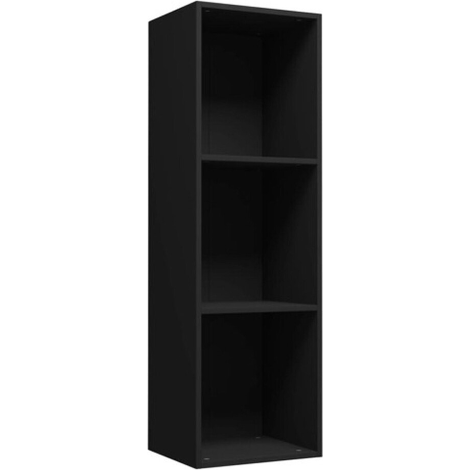 vidaXL - Boekenkast/tv-meubel - 36x30x114 - cm - bewerkt - hout - zwart afbeelding 1